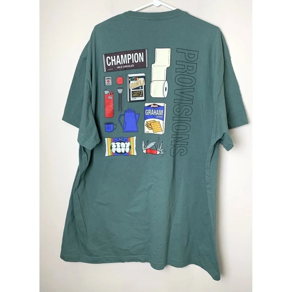 Champion T-Shirt Mens 3X Green 100% Cotton Camping Theme Funny Dad Gift EUC - Picture 5 of 11